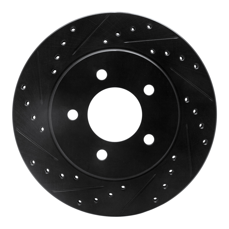 Chrysler Grand Voyager Brake Rotor (1) - Front Left - R1 Concepts - Drilled & Slotted - Black - `91-`02